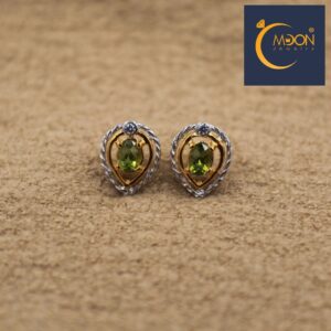 Bông tai đính đá Peridot (B0002)
