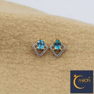 Bông tai đính đá Topaz (B0006)