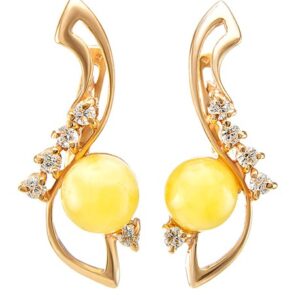 Bông hổ phách Baltic màu vàng bơ (BHP0079)