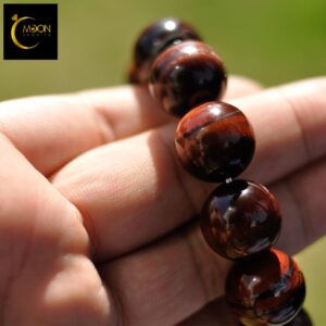 Lắc đá mắt hổ nâu đỏ 12mm