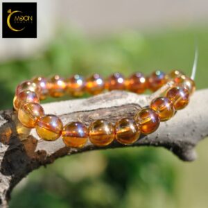 Lắc đá thạch anh vàng nhạt 12mm