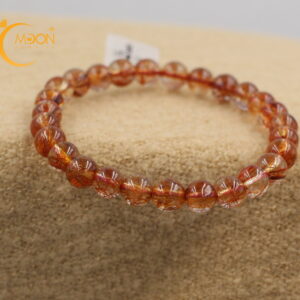 Lắc đá thạch anh tóc nâu đỏ 8mm