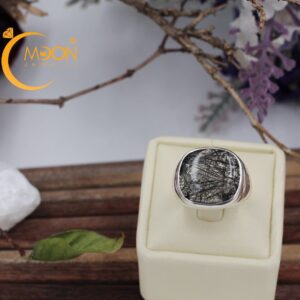 Nhẫn nam đính đá thạch anh tóc đen (N0115)