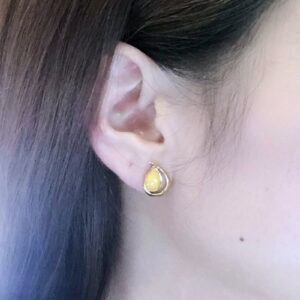 Bông tai hổ phách vàng bơ (BHP0029)