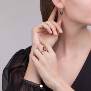 Nhẫn Hổ Phách Baltic Xanh Lá (NHP0042)