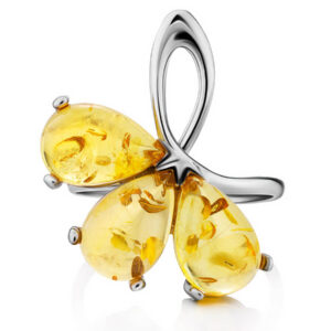 Nhẫn hổ phách Baltic màu vàng chanh citric (NHP0083)