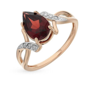 Nhẫn vàng 14K đính đá garnet (V0030)