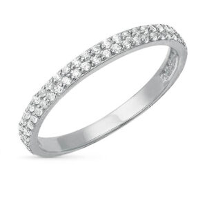 Nhẫn vàng trắng 14K đính CZ (V0036)