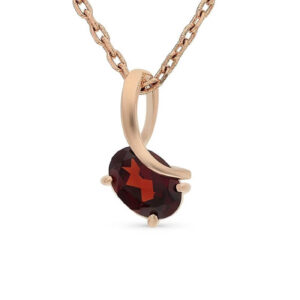 Mặt dây chuyền vàng 14K đính đá Garnet (V0043)