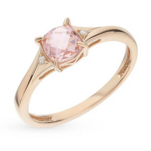 Nhẫn vàng 14K đính đá Morganite (V0059)