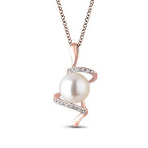 Mặt dây vàng 14K đính ngọc trai và kim cương