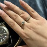Nhẫn vàng 14K đính đá Topaz và 10 viên kim cương tấm - Ảnh 2