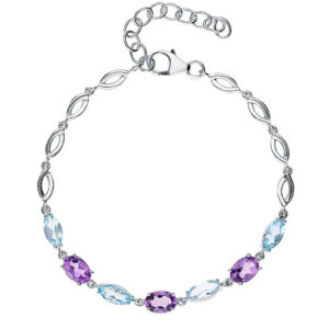 Lắc tay đính đá Topaz & Amethyst (LB0108)