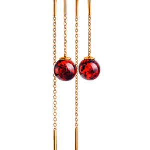 Bông Tai Hổ Phách Baltic Cherry (BHP0110)