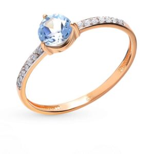 Nhẫn vàng 14K đính đá Topaz (V0015)