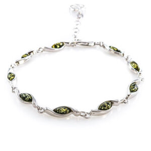 Lắc hổ phách Baltic màu xanh lá Liana (LHP0070)