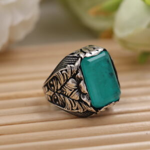 Nhẫn nam đính đá thiên nhiên - Turkish Handcrafted (N0350)