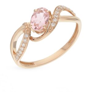 Nhẫn vàng 14K đính đá Morganite (V0076)