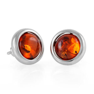 Bông Tai Hổ Phách Baltic Cognac - Stud