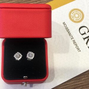 Bông tai đính kim cương Moissanite 3mm (B0152)