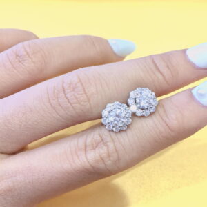 Bông tai đính kim cương Moissanite 5mm (B0153)