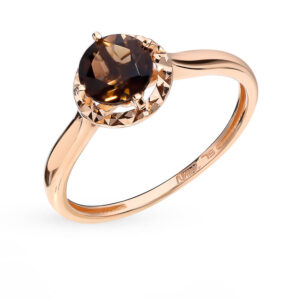 Nhẫn Vàng 14K Đính Smoky Quartz (V0104)