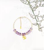 Vòng Đá Thiết Kế Phối Charm Trái Tim (Gold Vermeil)