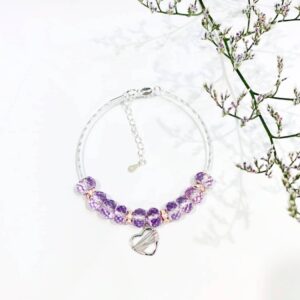 Vòng Đá Thiết Kế Phối Charm Trái Tim (Silver)