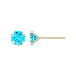 14K Gold Post Earrings Aquablue