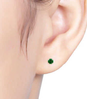 post-earrings-green-3mm