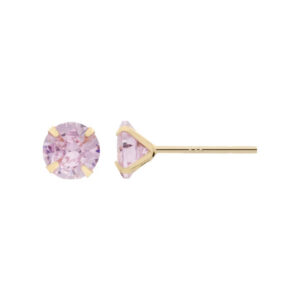 14K Gold Post Earrings Pink