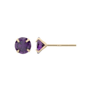 14K Gold Post Earrings Violet