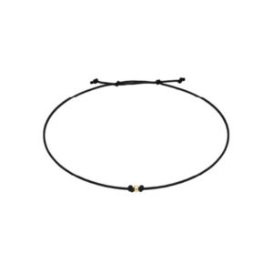 Vòng Chỉ May Mắn Đính Bi Vàng 14K (Black)