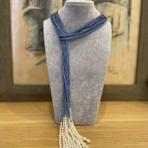 Chuỗi Ngọc Trai Nước Ngọt Ánh Phớt Vàng Phối Hạt Cườm (DNT0073)