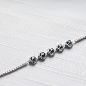 Lắc Tay Đính Đá Sapphire thiên nhiên (LB0133)