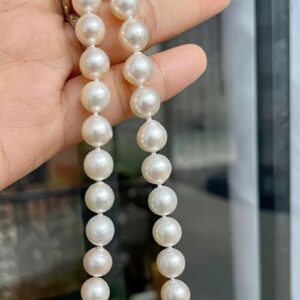 Chuỗi Ngọc Trai Nước Mặn Akoya trắng ánh hồng, kèm kiểm định (DNT0078)