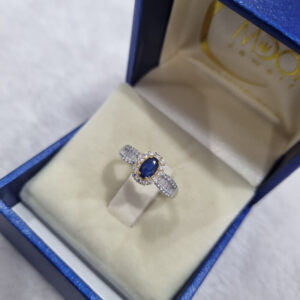 Nhẫn Đính Đá Sapphire thiên nhiên Free Size (N0441)