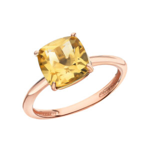 Nhẫn vàng 14KR đính đá chủ Citrine thiên nhiên (V0166)