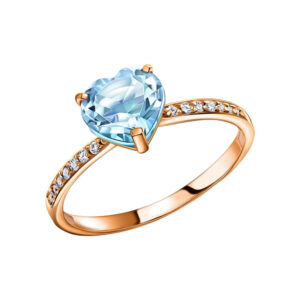 Nhẫn vàng 14KR đính đá Sky Topaz (V0175)