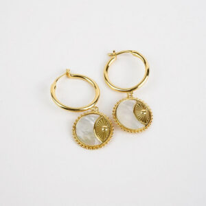 Bông Tai Ngọc Trai FW Thiết Kế UK Style (Ray of Sun Mother of Pearl)