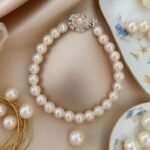 Lắc Tay Ngọc Trai Nước Mặn Akoya ánh xà cừ vàng (LNT0156)