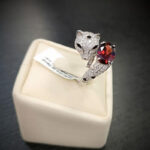 Nhẫn đính đá Garnet thiên nhiên hồ ly Free Size (N0649) - Ảnh 2