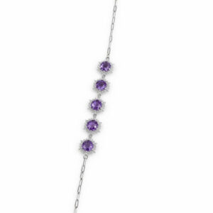 Lắc Tay Đính Đá Amethyst thiên nhiên (LB0179)