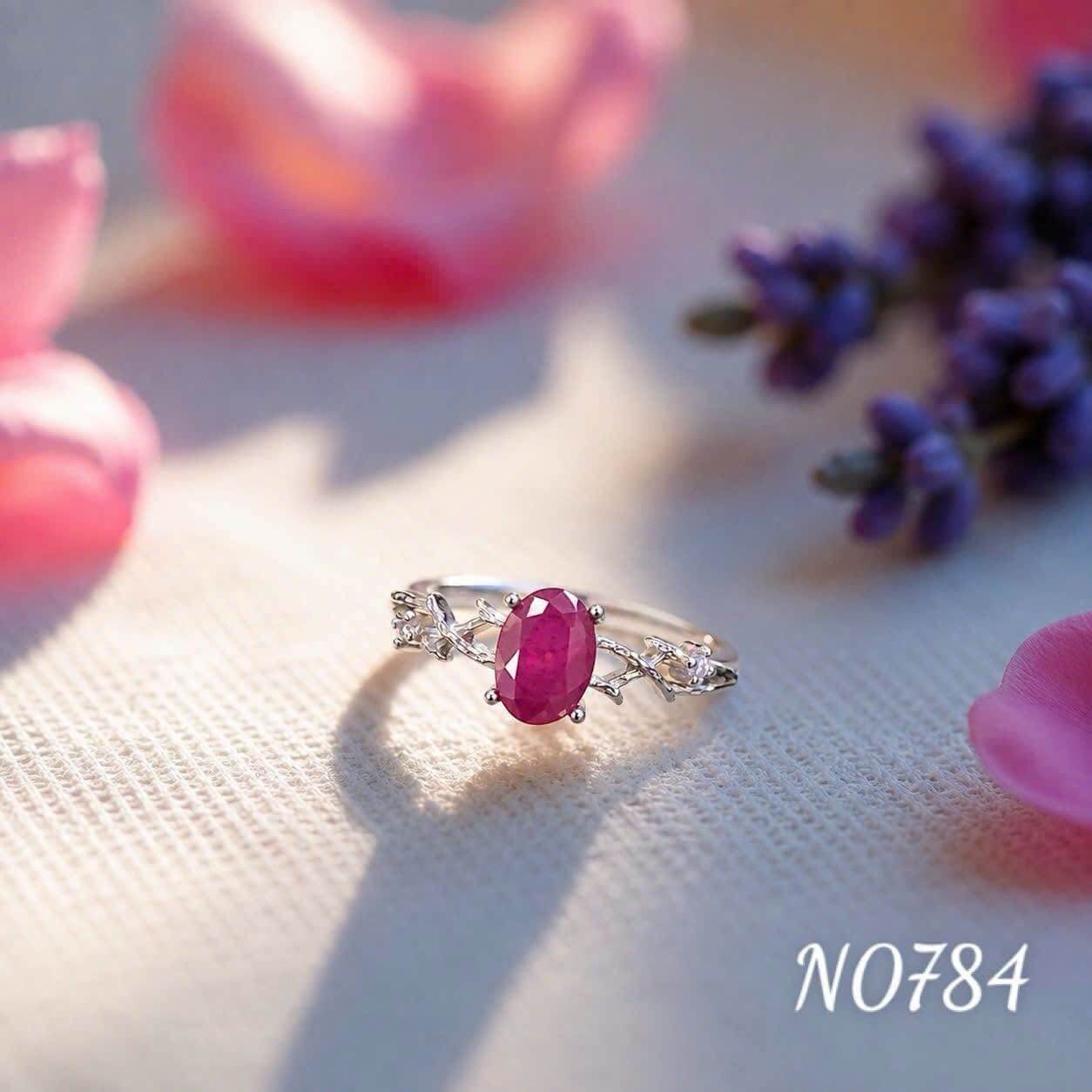 N0784 Nhẫn Free Size Đính Đá Ruby thiên nhiên (N0784) - Ảnh 1