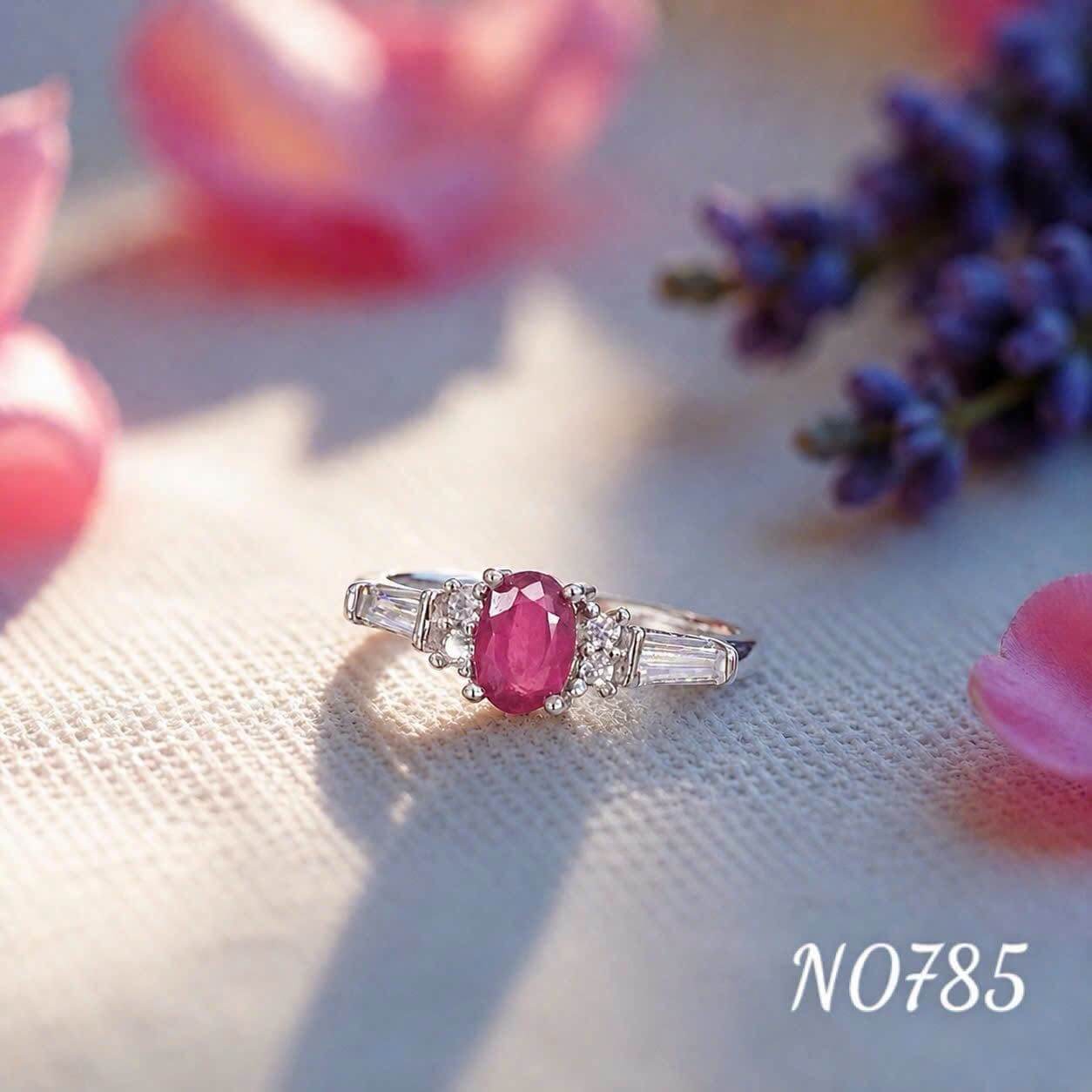 N0785 Nhẫn Free Size Đính Đá Ruby thiên nhiên (N0785) - Ảnh 1