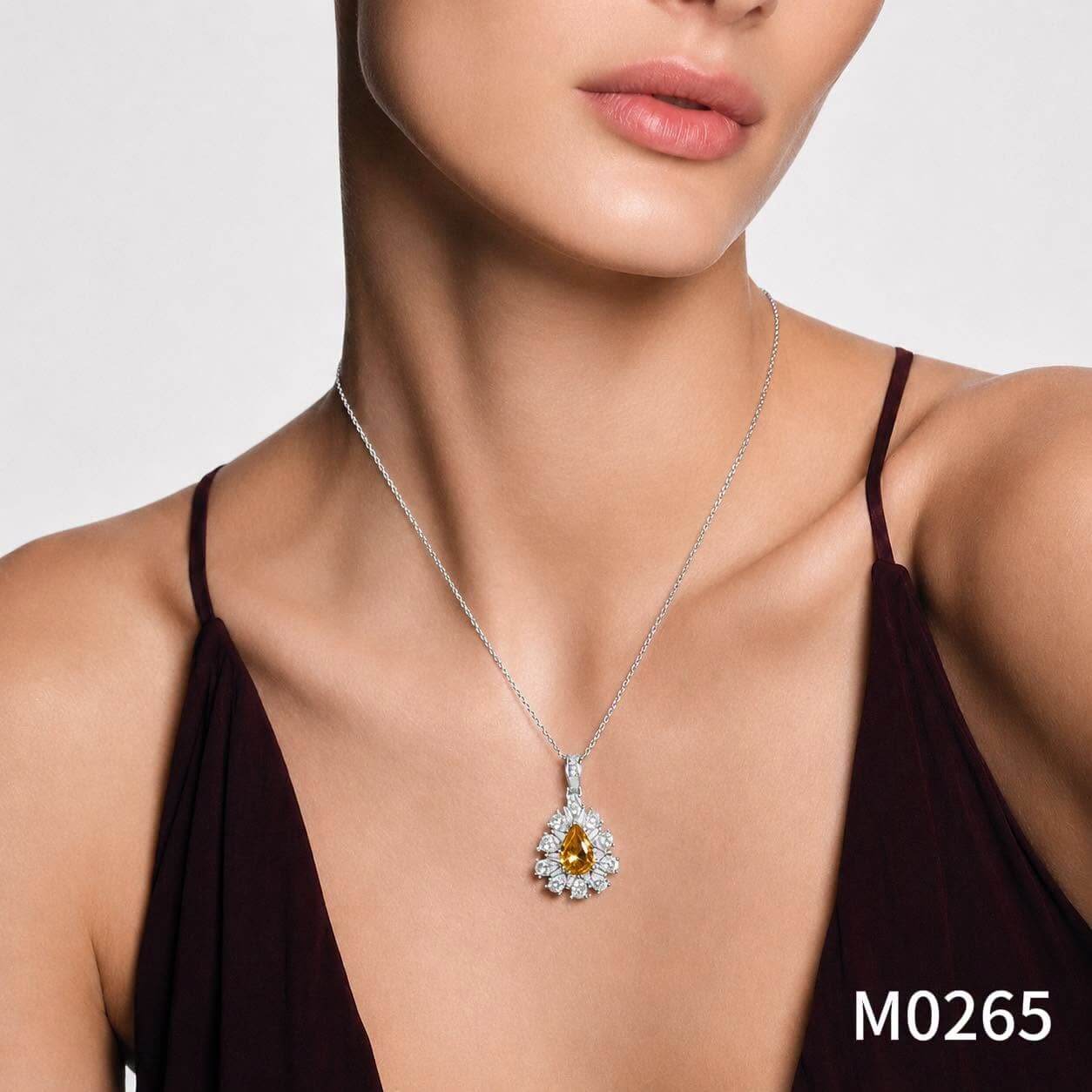 M0265 Mặt Dây Chuyền Đính Đá Citrine (M0265) - Ảnh 1